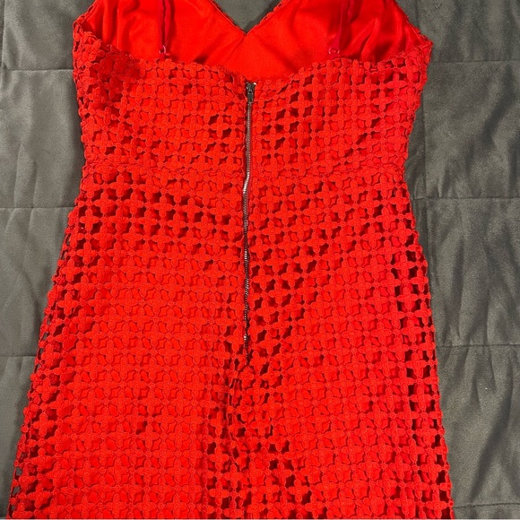Lulus Red Crochet Bodycon Mini Dress Small – Date Night - Picture 9 of 10